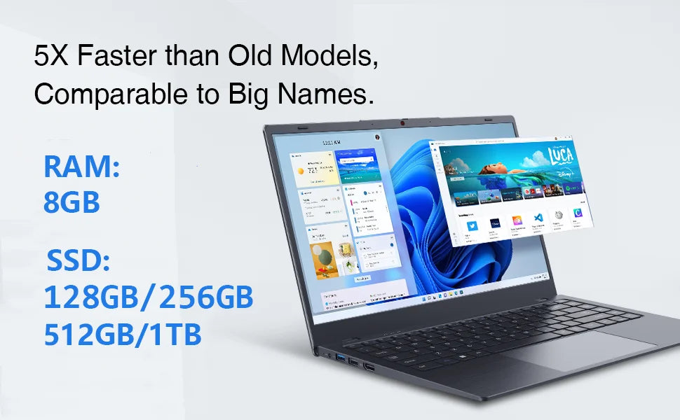 DDP USA Stock 14 Inch Win11 Pro Laptops New 8GB Ram Ddr4 256GB Ssd Student Pc Portable Computer Notebook