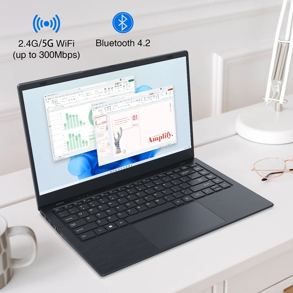 DDP USA Stock 14 Inch Win11 Pro Laptops New 8GB Ram Ddr4 256GB Ssd Student Pc Portable Computer Notebook